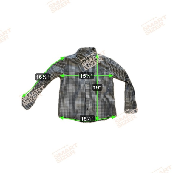 Crewcuts Blue and White Gingham Button-Down Shirt size 8 - Picture 4 of 4